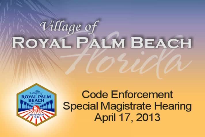 Special Magistrate - April 17, 2013