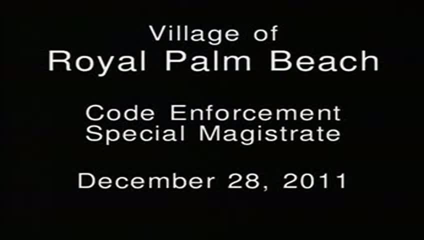 Special Magistrate - December 28, 2011