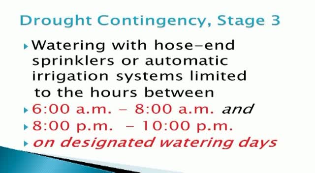 Stage 3 Water Restrictions